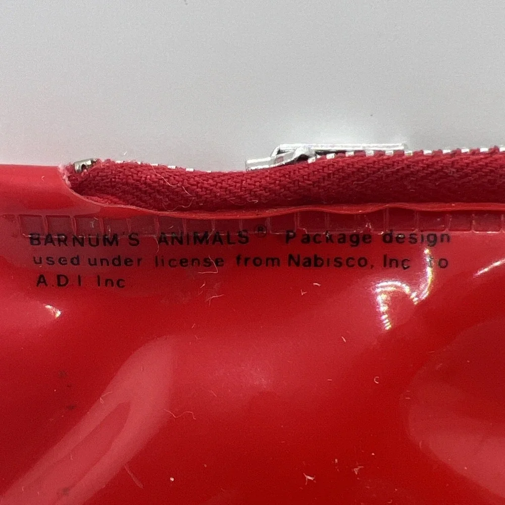 VINTAGE NABISCO BARNUM'S ANIMAL CRACKERS RED PENCIL CASE ZIPPERED SCHOOL POUCH